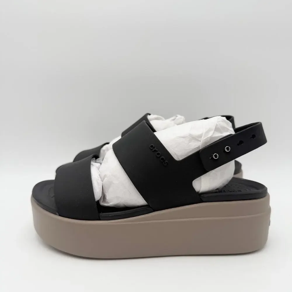 Crocs Womens Brooklyn Low Wedge Sandals Size 4 EU 33.5 Black NWT
